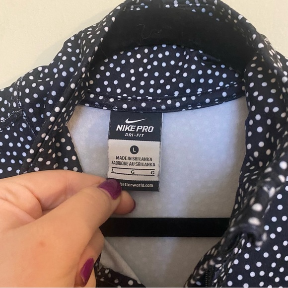 Nike Polka Dot Half Zip Athletic Top L - Picture 4 of 4